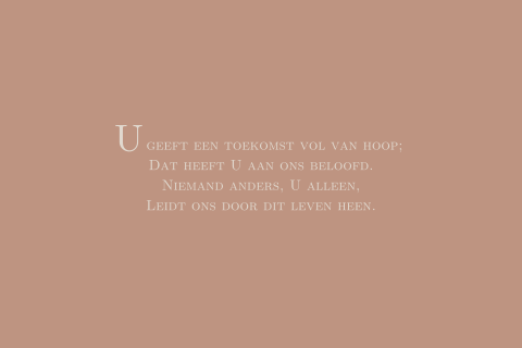 Christelijk kaart ter bemoediging met lied van Sela
