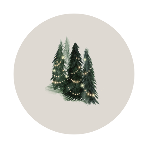 Kerststicker met kerstbomen