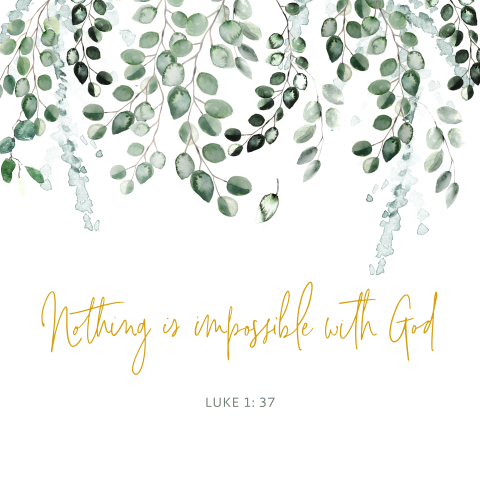 Christelijk kaartje sturen: Nothing is impossible with God