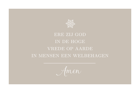 Kerstkaart: Ere zij god in de hoge
