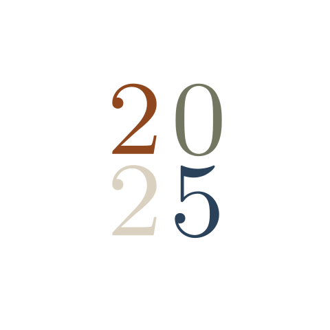 Kerstkaart voor 2025 met warme kleuren