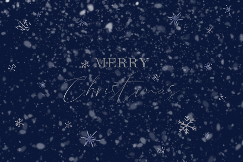 Kerstkaart blauw met zilverfolie