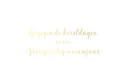 Goudfolie kerstkaart met tekst Gezegende Kerstdagen