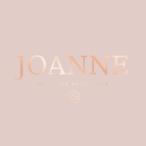 Minimalistisch geboortekaartje meisje met roséfolie