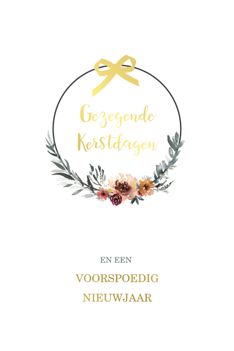 Gezegende kerstdagen met krans en goudfolie