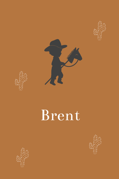 stoer geboortekaartje met cowboy en cactussen