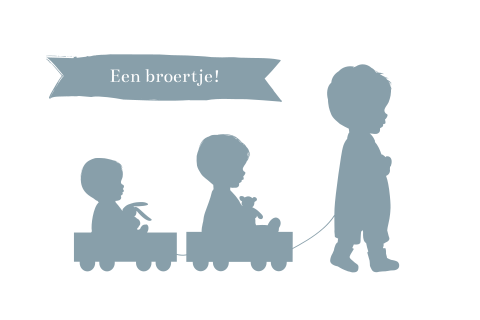 jongens geboortekaartje met silhouet van drie broertjes