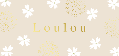 Geboortekaartje met bloemen en goudfolie