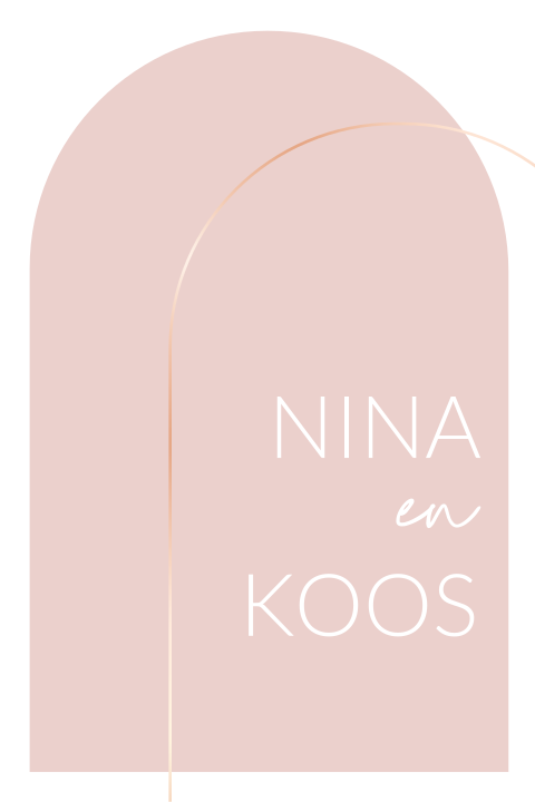 Moderne grafische poster met roségoudfolie