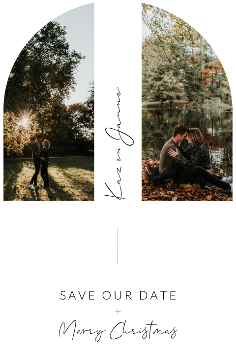 Save the date kaart - kerst halve boog