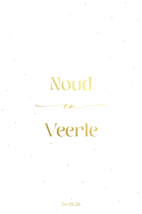 Kalkpapier trouwkaart goudfolie stipjes