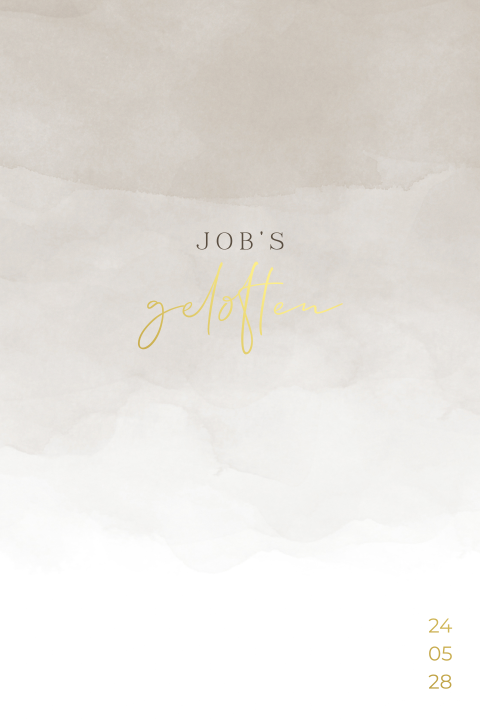 Gelofte boekje Taupe watercolor - Geloften