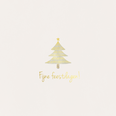 Kerstkaart kerstboom met goudfolie