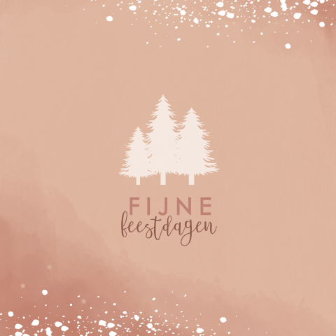 Kerstkaart oudroze met spetters