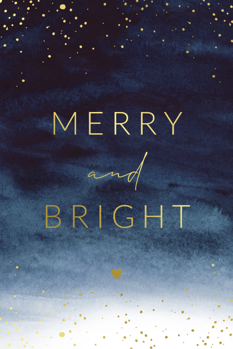Merry and Bright met goudfolie spetters