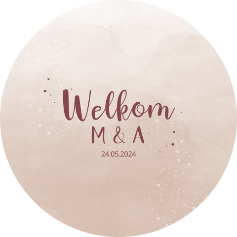 Welkomstbord watercolor neutraal rond