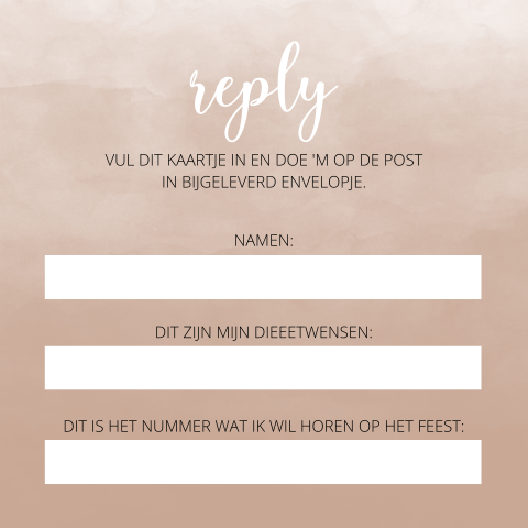 Reply kaarten watercolor neutraal