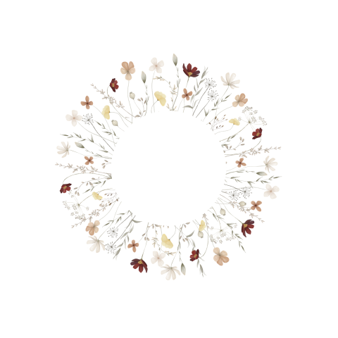 Doorkijk geboortekaartje bloemenkrans