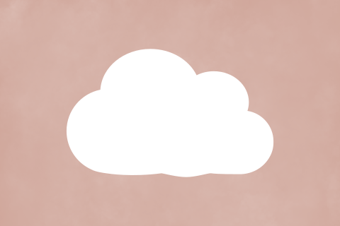 Oudroze geboortekaartje meisje wolk met goudfolie sterren