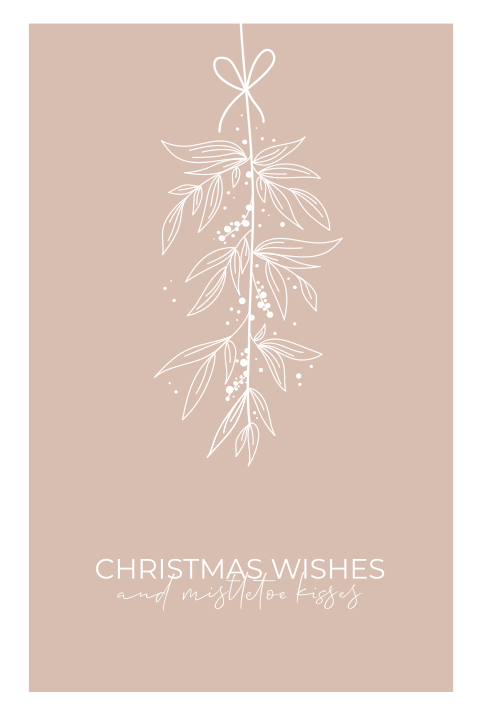Kerstkaart Mistletoe