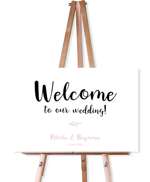 Welkomstbord botanisch watercolor bladeren