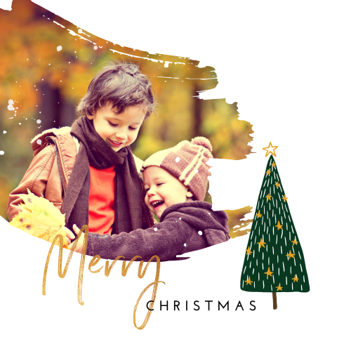 Kerst fotokaart kerstboom