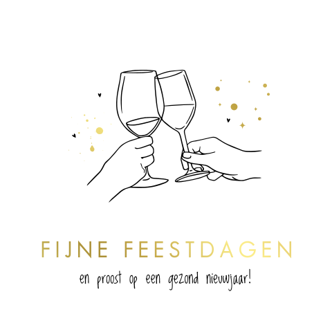 Nieuwjaarskaart toost gezond nieuwjaar met goudfolie