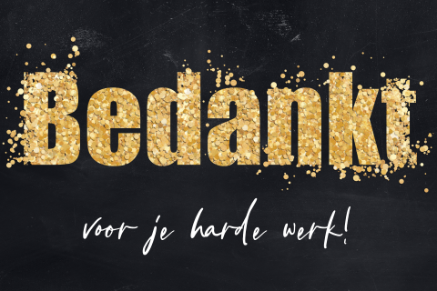 Kerstkaart met confetti in goudlook