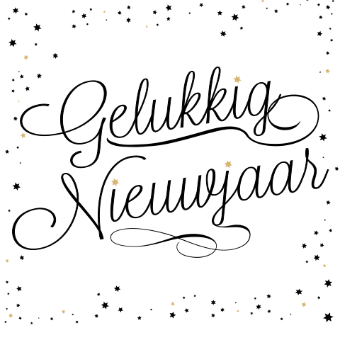 Mooie nieuwjaarskaart met sterretjes