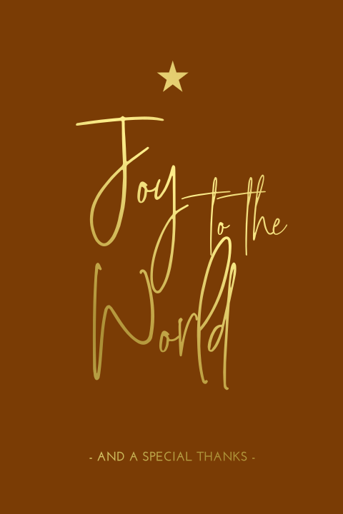 Goudfolie kerstkaart met JOY