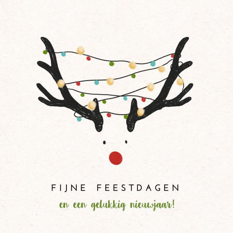 Kerstkaart met rendier