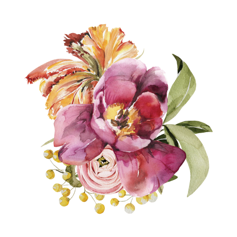 Sluitsticker met vintage bloemen