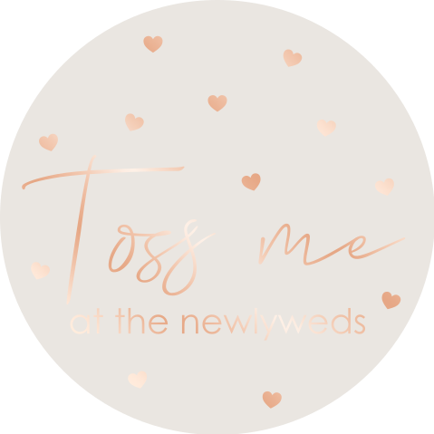 ronde sticker confetti met hartjes