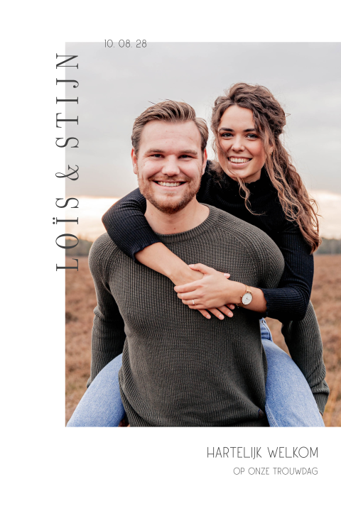 Moderne trouwuitnodiging maken met foto