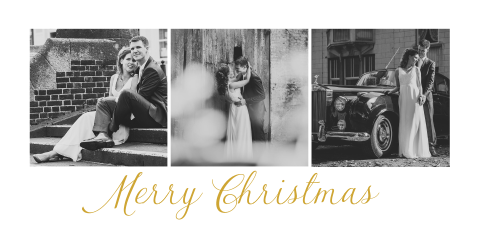Kerstbedankkaart met meerdere trouwfoto's