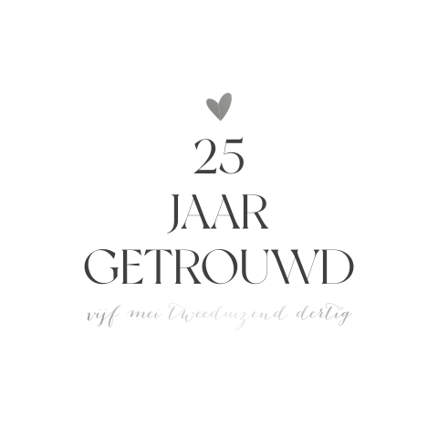 Vierkante jubileumkaart met hartje