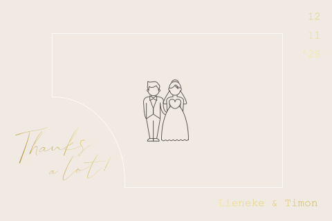 Insteek bedankkaart met goudfolie