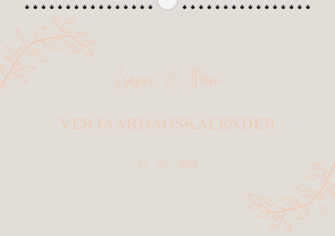Originele verjaardagskalender voor bruiloft