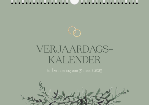 Kalender als gastenboek met blaadjes