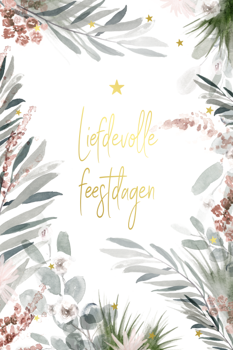 Kerstkaarten maken met goudfolie en blaadjes