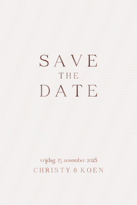 Originiele Save the Date kaart met patroon van hoogglans
