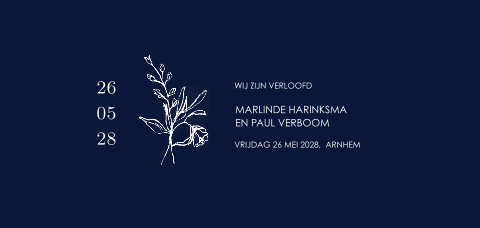 Minimalistische verlovingskaart met takjes