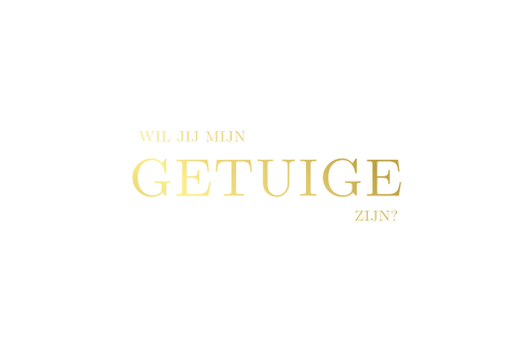 Getuige kaartje met goudfolie