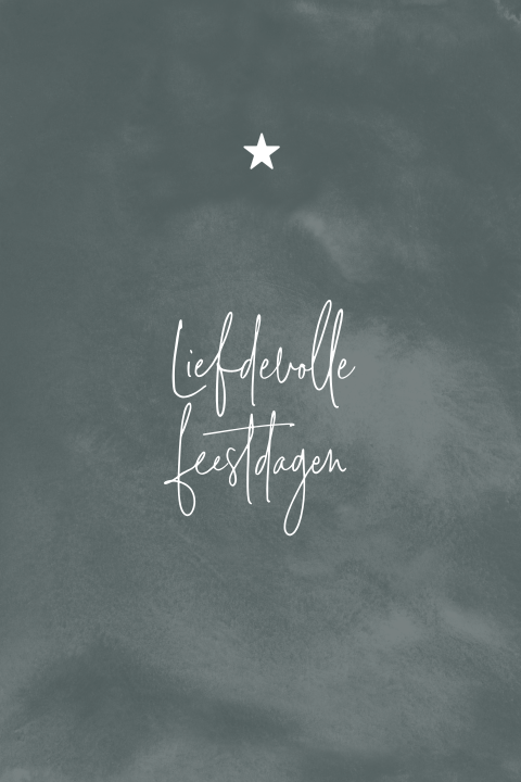 Kerstkaart met liefdevolle tekst en sterretje