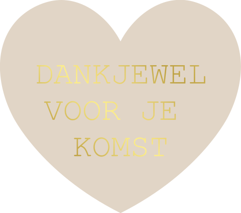 Sticker met goudfolie voor bedankjes