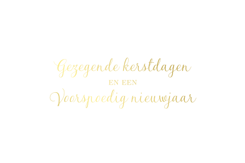 Goudfolie kerstkaart met tekst Gezegende Kerstdagen