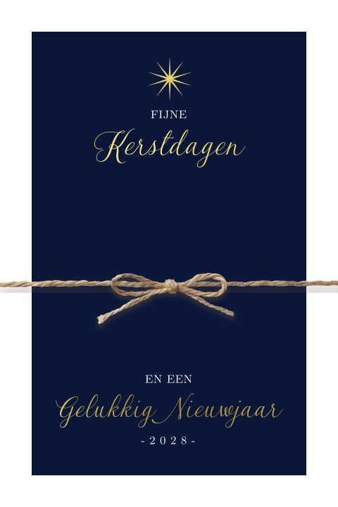 Kerstwens met touwtje en goudfolie