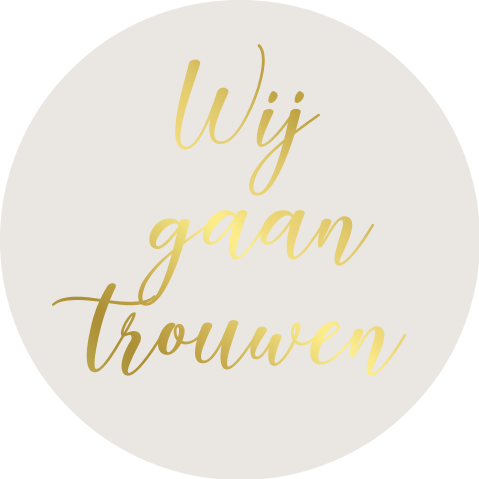 Sluitzegel Wij Gaan Trouwen met goudfolie