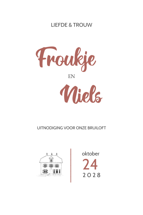 Originele trouwkaart met trouwlocatie