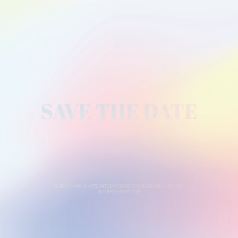 Hippe Save the Date met holografisch folie
